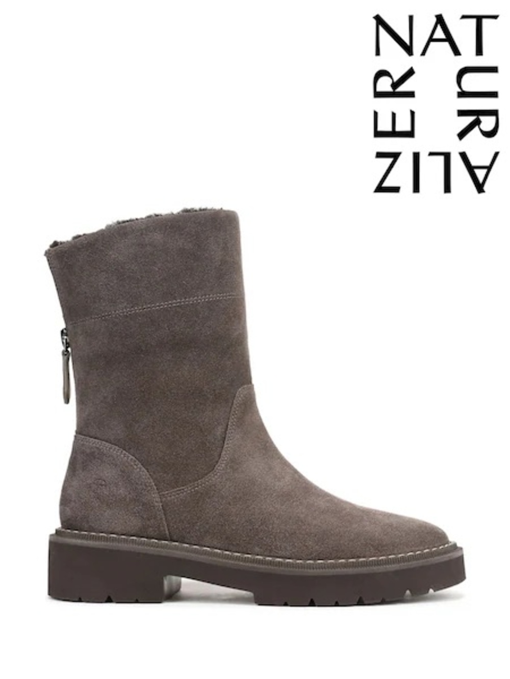 Naturalizer Brown Suede Shearling Lined Water Repellent Boots EU 37 US 6.5-7 New